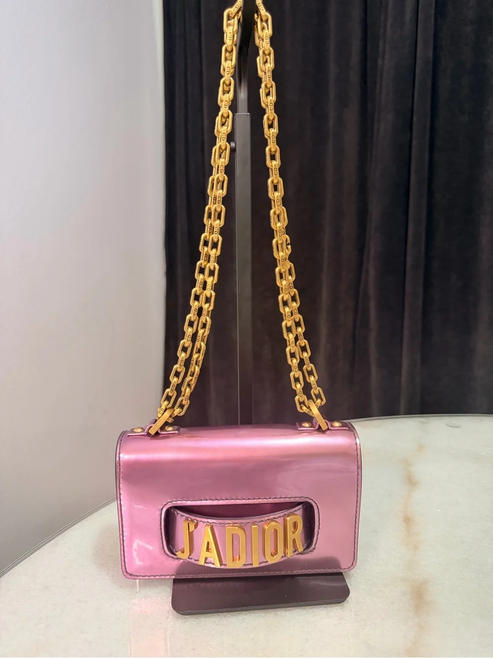 Dior Metallic Pink J'Adior Mini Shoulder Bag with Gold Hardware - Picture 2 of 12